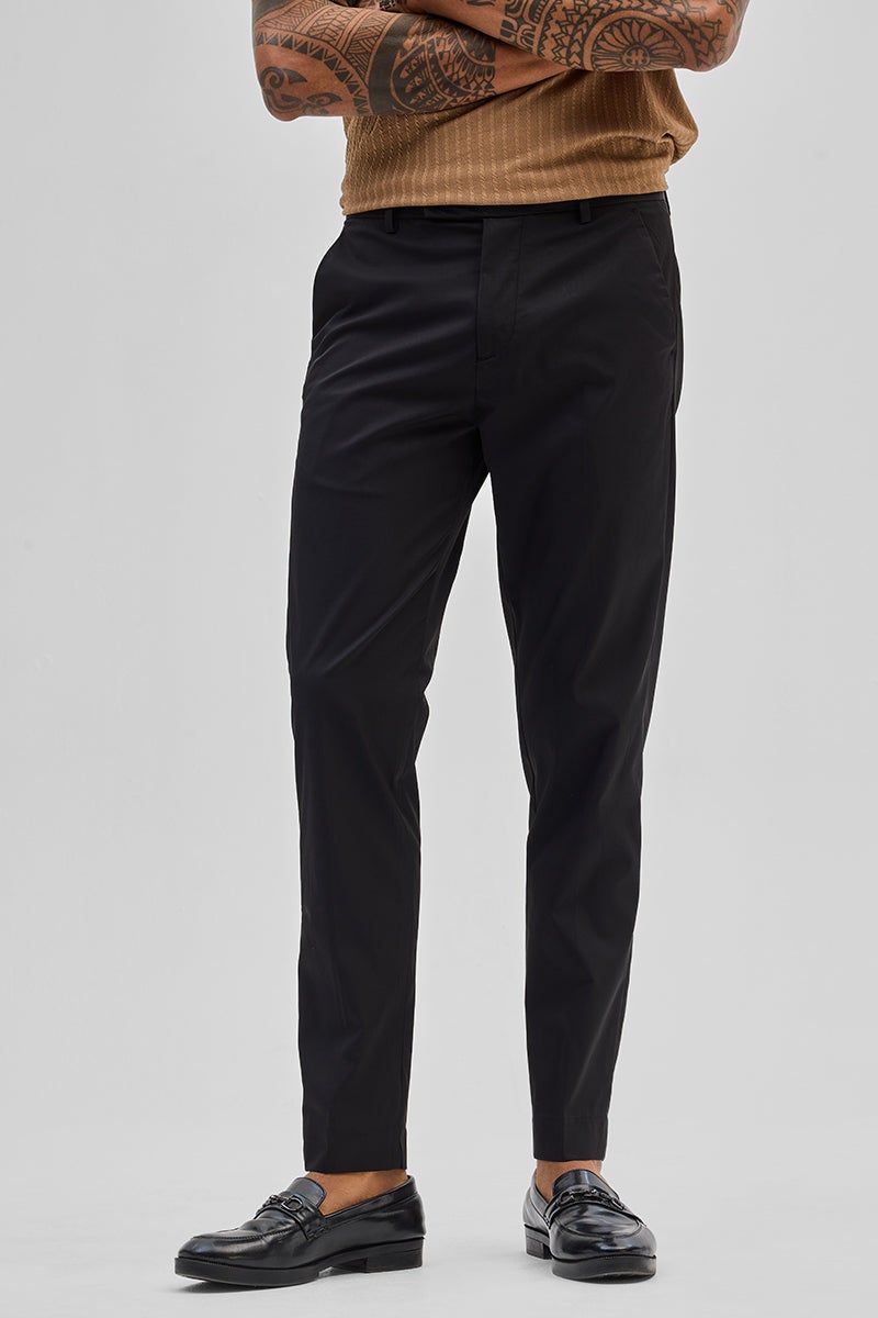 SNITCH Black Slim Fit Chinos - Image 1